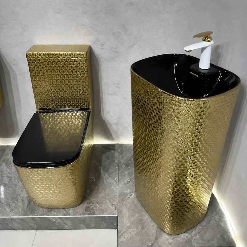 Wholesale Gold Electroplated Ceramic Toilet Wall Hung Floor Mounted Bathroom Sanitary Ware from Chaozhou Guangdong