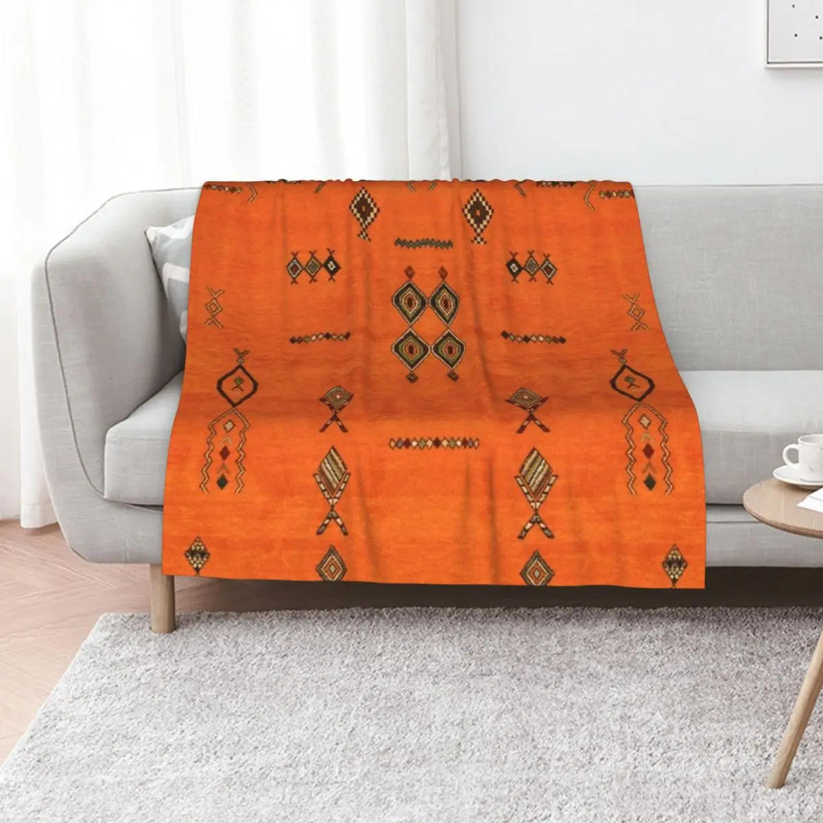

Oriental Traditional Moroccan Berber Rug Artwork Throw Blanket sofa bed Sofa Throw Multi-Purpose Soft Plush Plaid Blankets