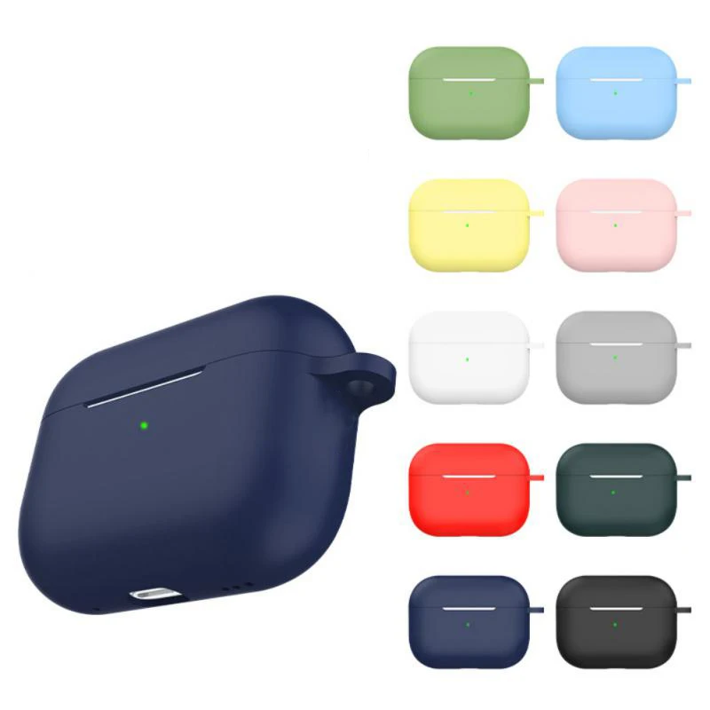 Funda de silicona suave para Apple AirPods 3, accesorios para auriculares, funda para auriculares inalámbricos con Bluetooth y orificio para gancho para airpods 3