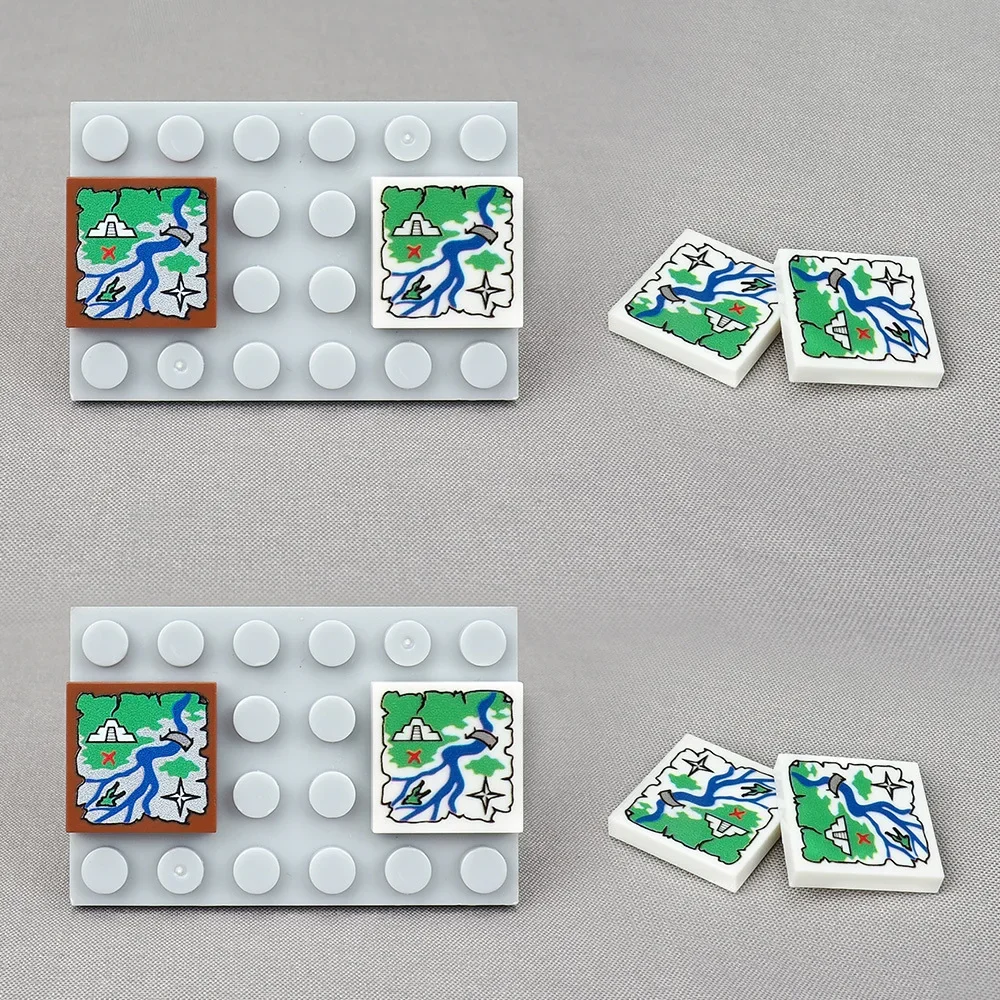 

MOC 10 шт. 3068 майя руины, совместимая доска, кирпичи, печатный пол, 2X2, узор, карта, строительные блоки, игрушка для детей, подарки для детей