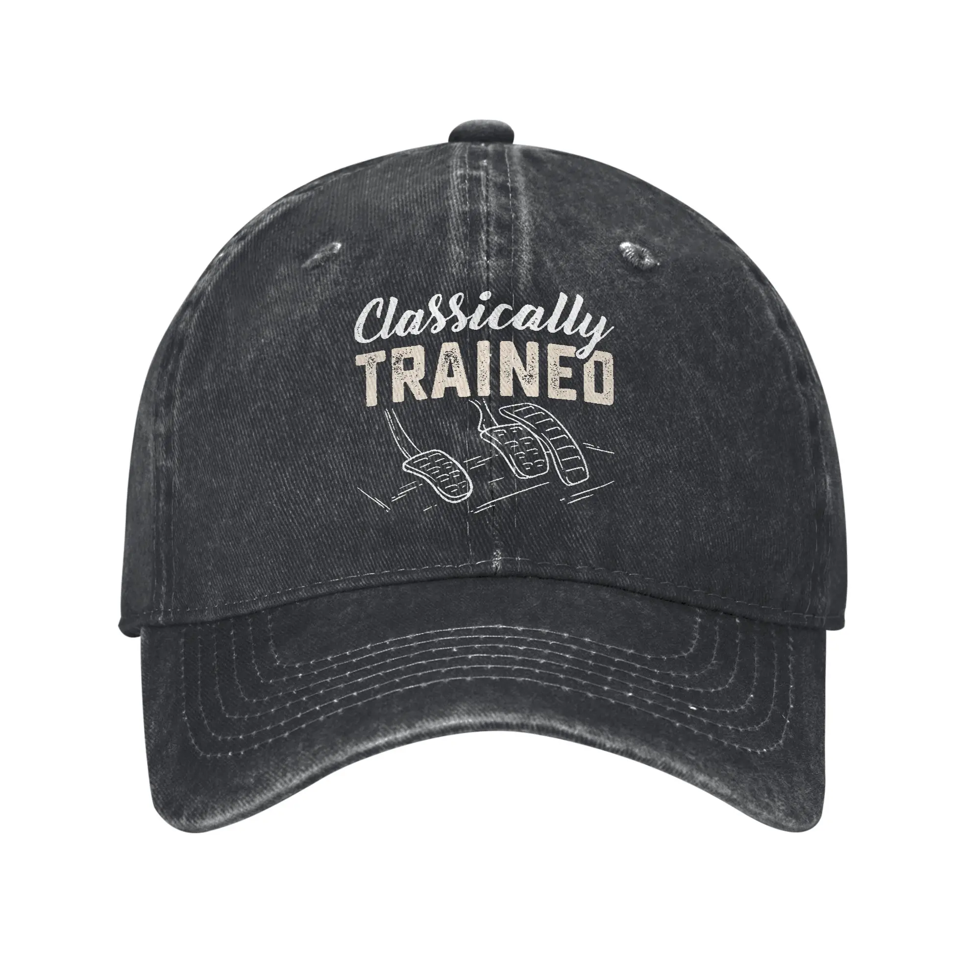 Classically Trained Three Pedals Manual Car Unisex Baseball Cap Retro Racing Distressed Cotton Hat Vintage Outdoor Soft Sun Cap