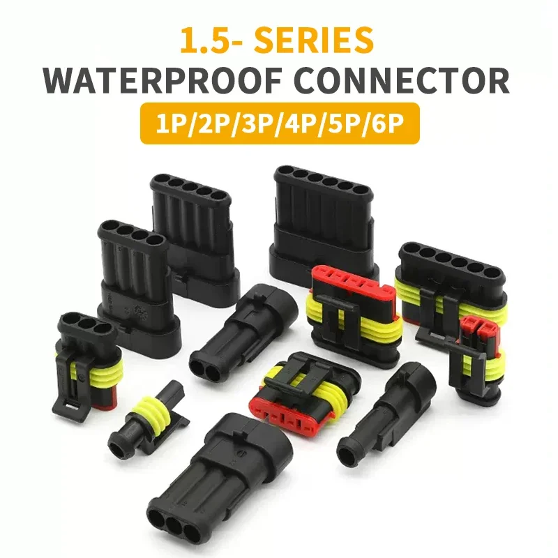 1.5 Series AMP Automobile Connectors 1/2/3/4/5/6 Pin Super Seal Waterproof Electrical Wire Connector