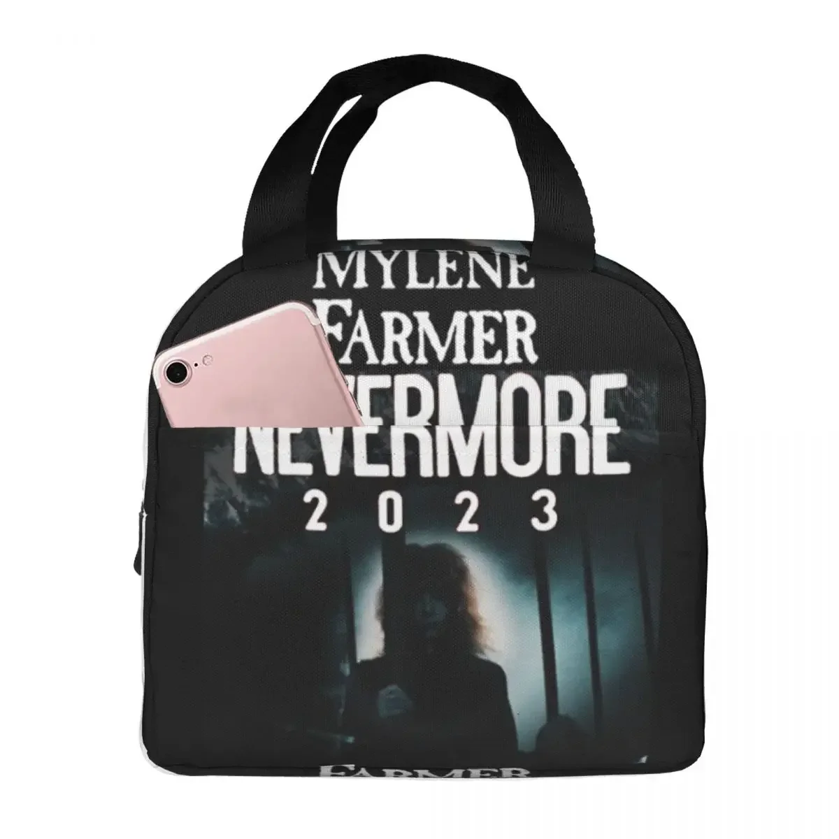 MYLENE FARMER NEVERMORE Lunch Bag Unisex Portable Cooler Thermal Insulated Lunch Box Picnic Storage Food Bento Box