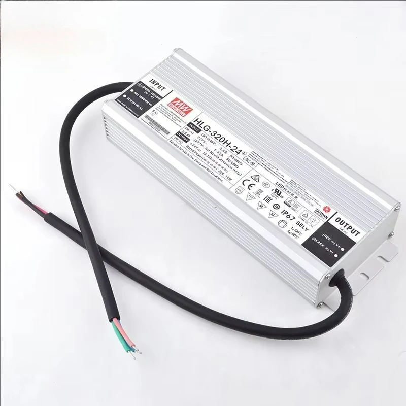 Mean Well HLG-320H-24 AC/DC-Netzteil, 7 Jahre Garantie, 320 W, 24 DC-Netzteile, IP67, LED-Treiber, Eingang 47–63 Hz