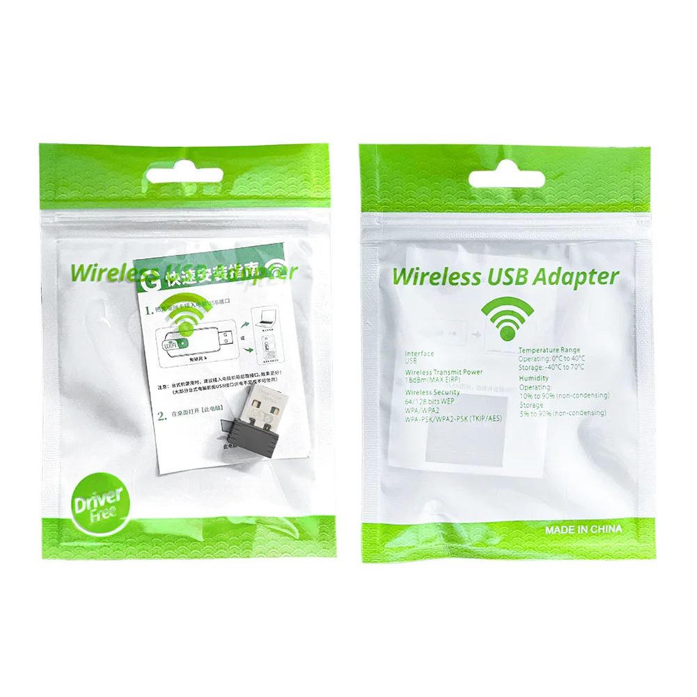 WIFI6 USB WIFI بطاقة الشبكة محرك مجاني 2.4 جيجا هرتز USB دونغل واي فاي محول 286.8Mbps 802.11b/g/n/ax لأجهزة الكمبيوتر المحمول