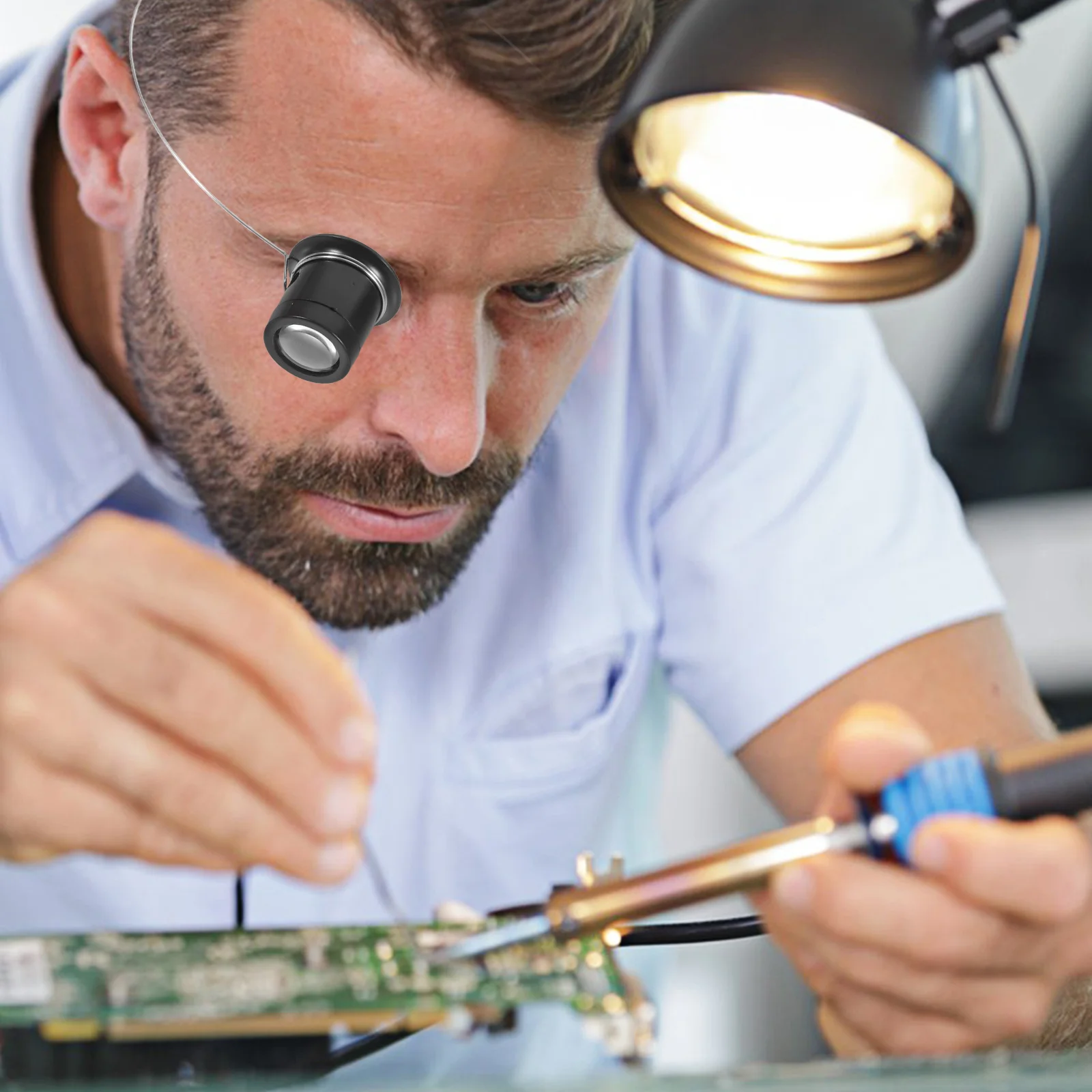 

Head Mounted Magnifying Lens for Watch Repair Jewelry Making Steel Wire Type High Definition Magnification Multifunctional Tool