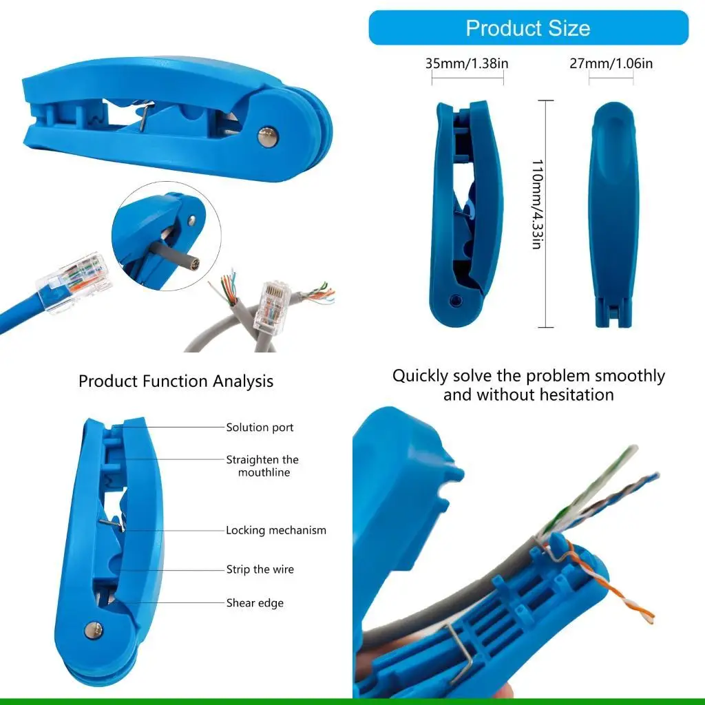 U55C Networking Wire Stripper Untwister For Cat5 Cat6 Cables Smooth Operating