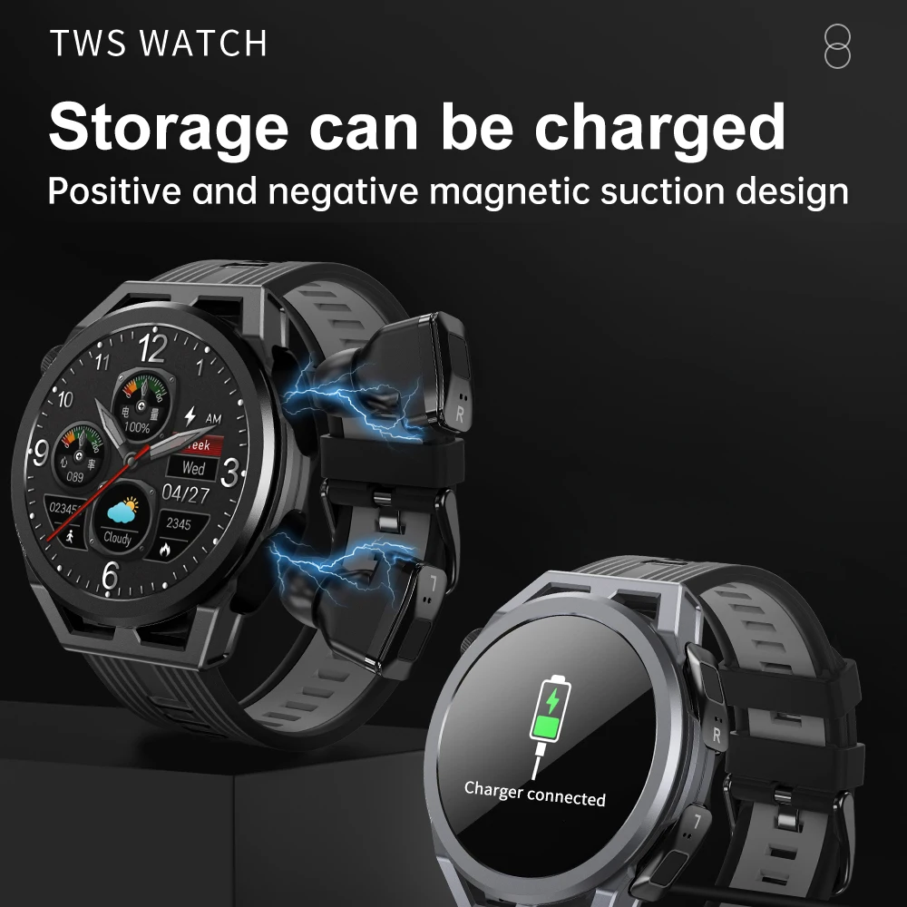 Смарт-часы 2 в 1, с шумоподавлением, 4 Гб памяти