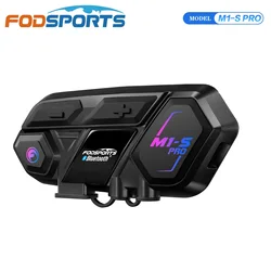 Fodsports M1-S Pro Casque Interphone Casque Moto Sans Fil Bluetooth Interphone 10 Pilotes 2000M Intercomunicador