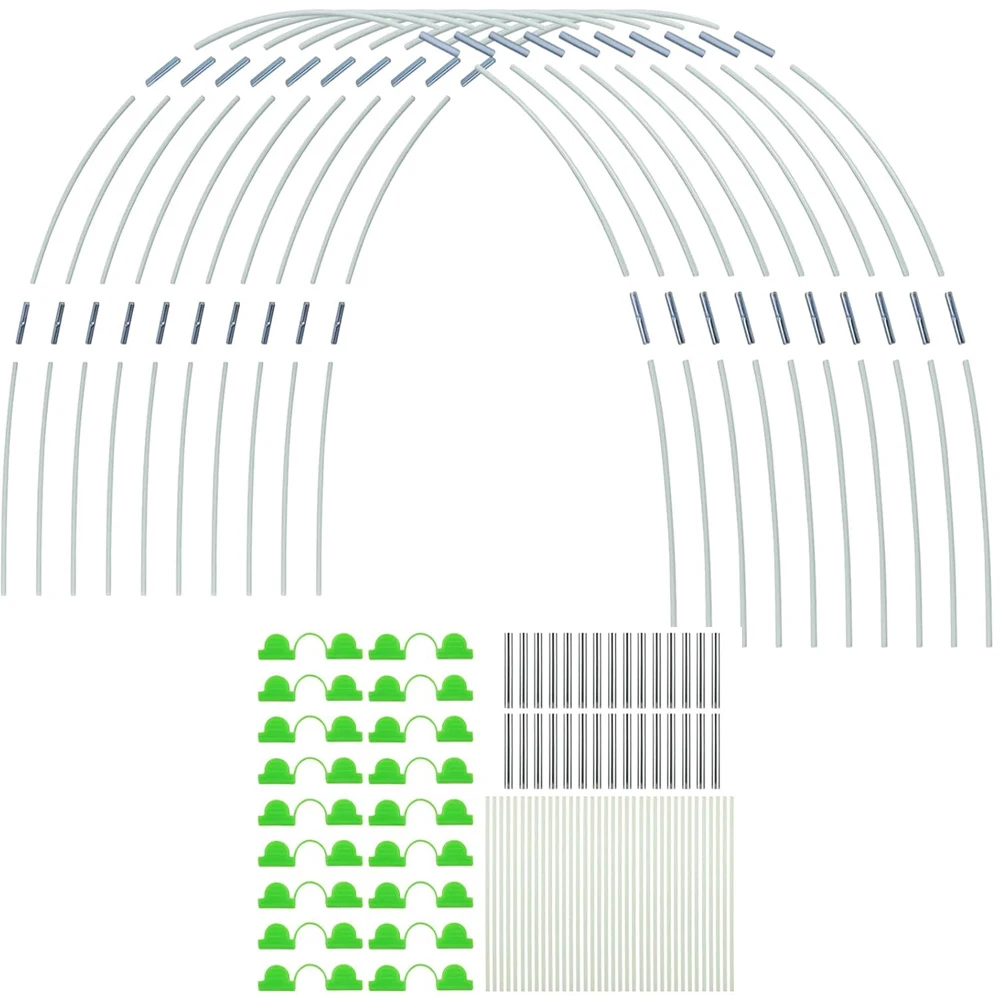 Customizable Garden Support Hoops Structure White Netting Greenhouse Fiberglass Construction Indoor Outdoor Use
