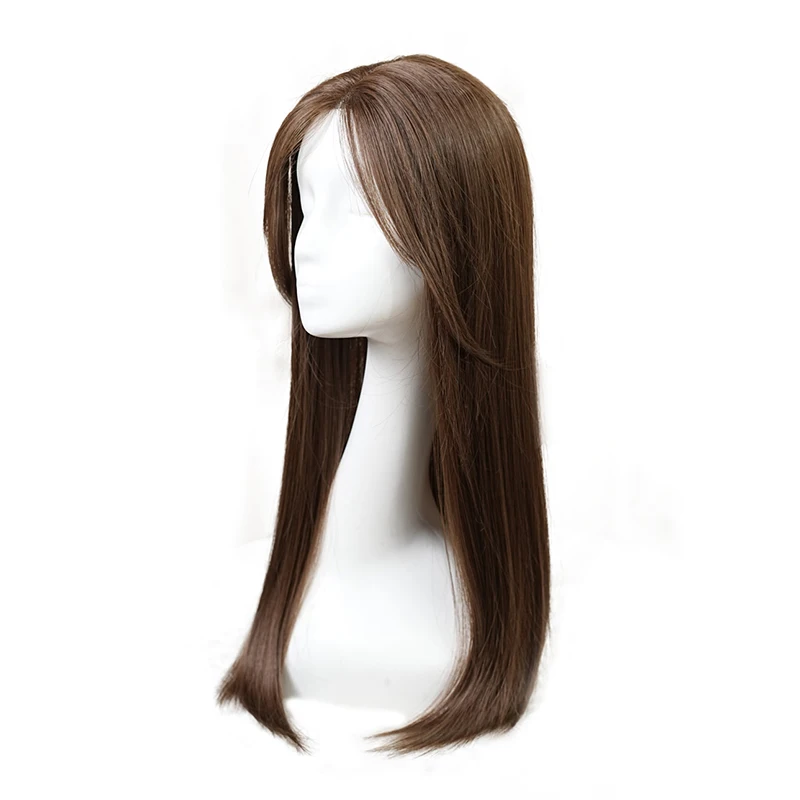 55 cm 15X16 cm Haarnetje Steil Gemengd Haar Onzichtbare 3D Toupetje Clip in Een Stuk Hair Extensions Topper voor Vrouwen Haaruitval