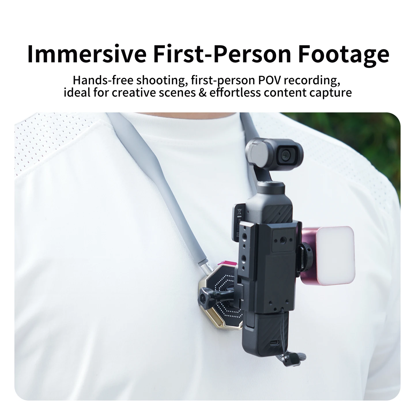 Für DJI Osmo Pocket 4 3 POV Vlog Anti-Shake Hals- und Brustgurt Gimbal-Kamera Erweiterungsrahmen Schutzhalterung mit Cold Shoe Erweiterungsmontage – Detail 6