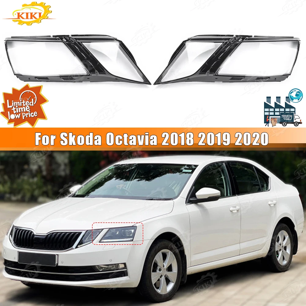 Fit For Skoda Octavia 2018 2019 2020 Headlight Cover Waterproof Dustproof Automotive headlight housing Headlight Lens