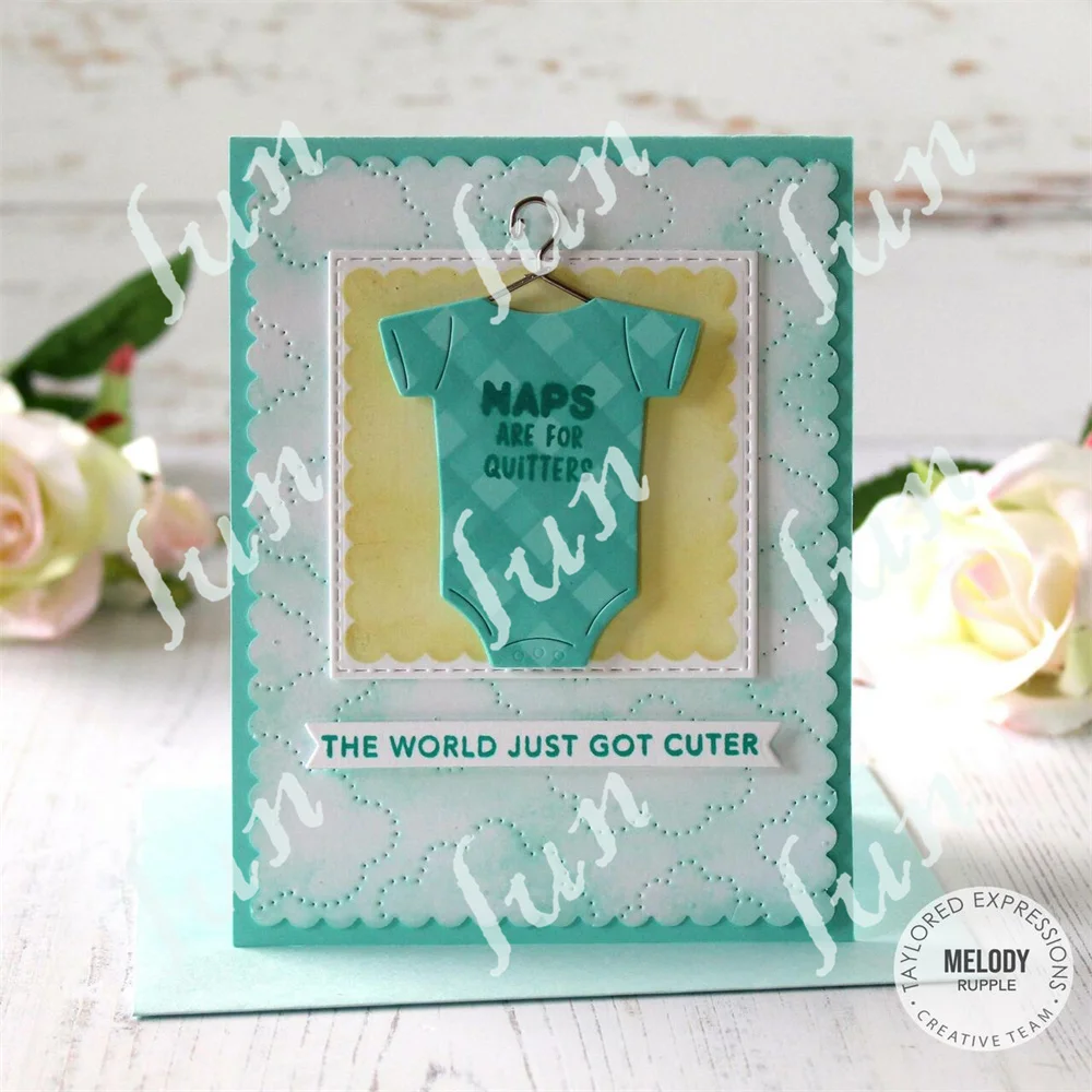 Oh Baby Script Clear Stamps Set Baby Carriage Clouds Toys Cut Dies Gingham Stencils DIY Album Paper Greeting Card Decor Handmade