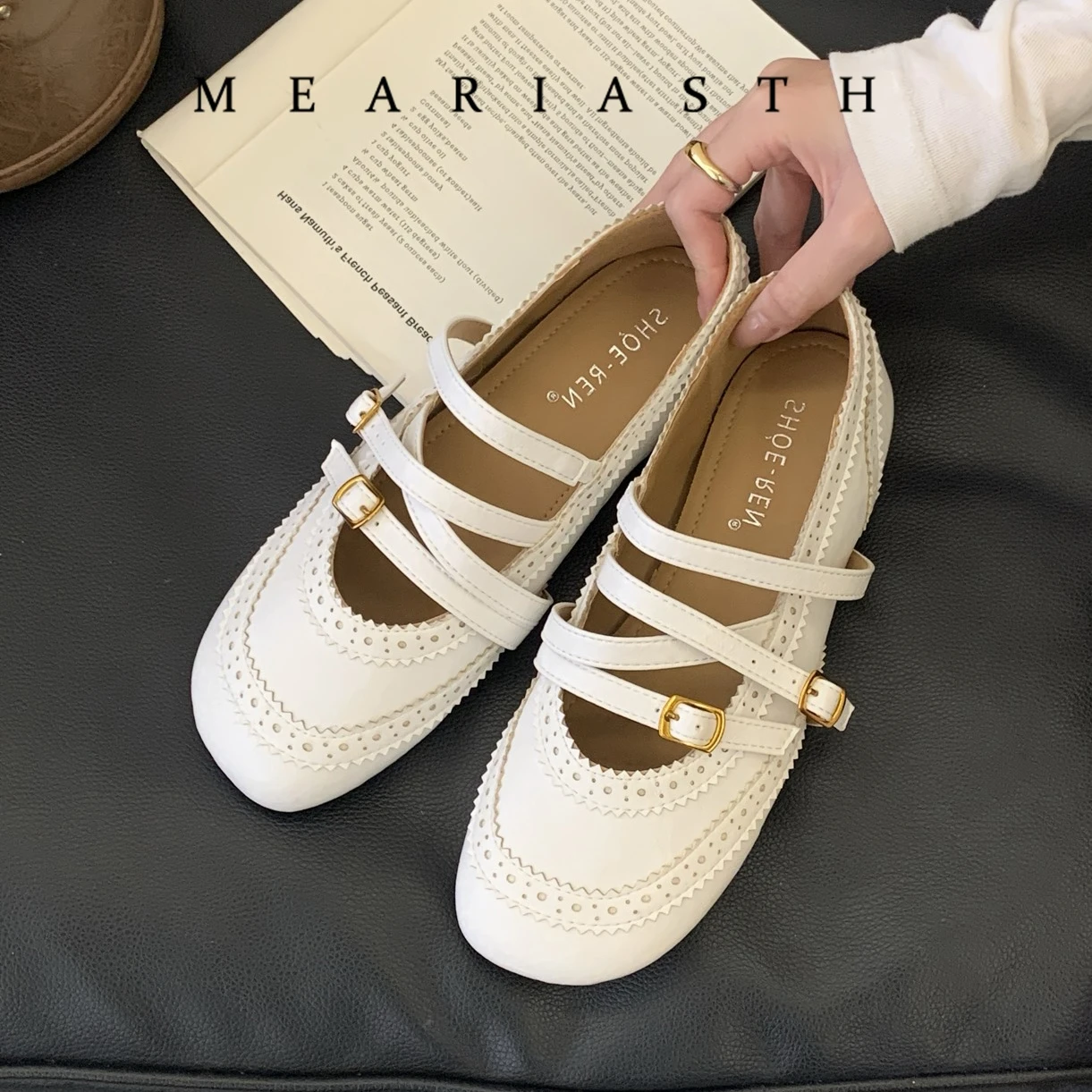 

Женские туфли Мэри Джейн из мягкой кожи, из овчины, однотонные, с круглым носком, без застежек, на плоской подошве, повседневные балетки, лоферы ручной работы