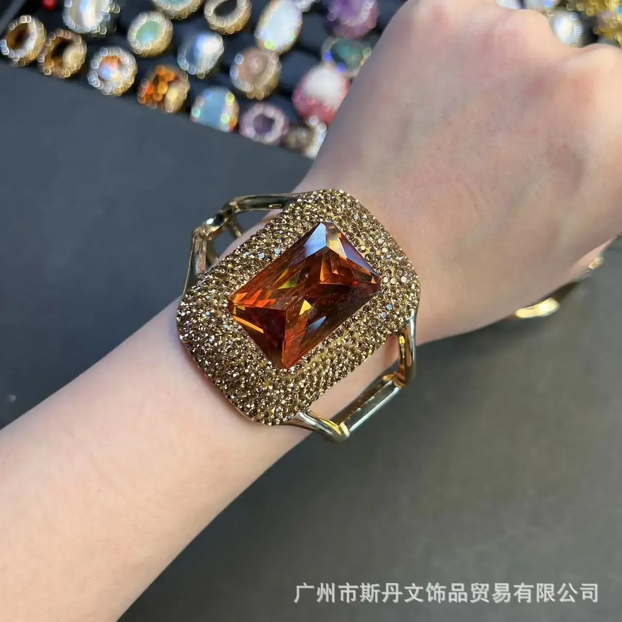 Turkish sultanite color-changing stone Czech diamond bracelet, rough stone inlaid light-sensitive bracelet, cross-border wholesa