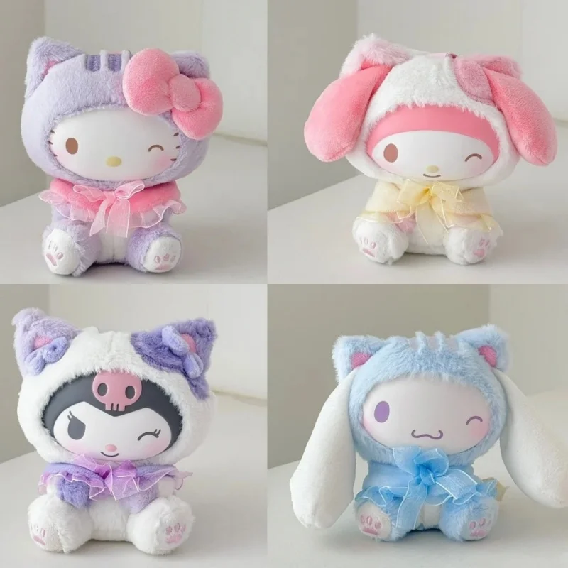 

Genuine Sanrio Family Cute Cat Series Hello Kitty Kuromi Melody Cinnamoroll Pompompompompurin Anime Blind Box Toy Gifts