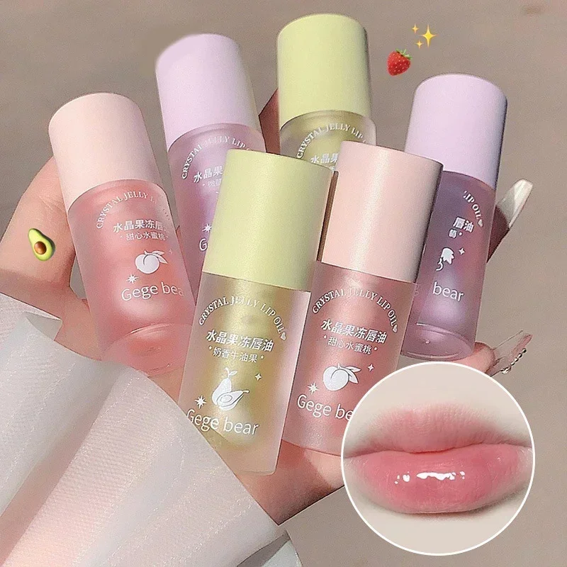 Crystal Jelly Lip Oil Hydrating Plumping Lip Coat Lipstick Moisturizing Mirror Lip Gloss Clear Plumper Cosmetics Makeup