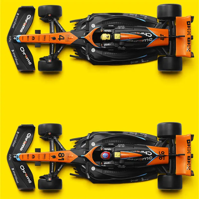 1:24 MCL60 2023 4 #   Lando Norris P2 GP britânico Mclaren F1 # 81 Oscar Piastri Car Diecast Racing Car Modelo Veículos de competição Brinquedo