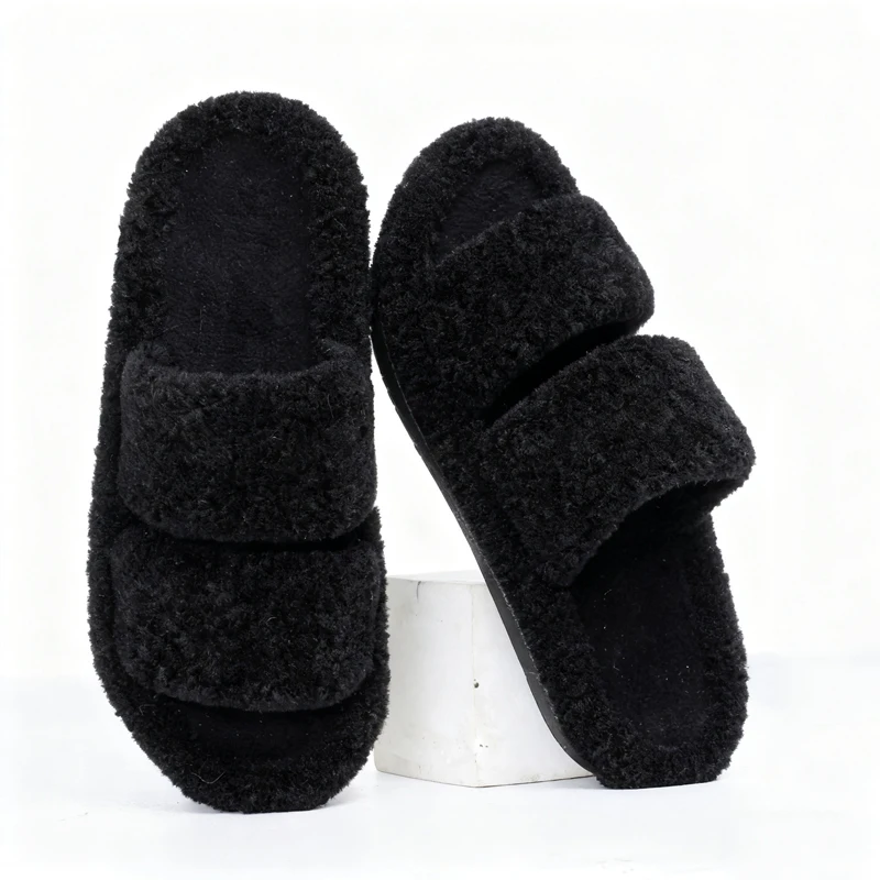 Smile Winter Mode Damen Hausschuhe Anti-Rutsch Weiche Sohlen Haus Rutschen Freizeit Rutschen Plüsch Futter Warme Casual Damen Hausschuhe – Detail 12