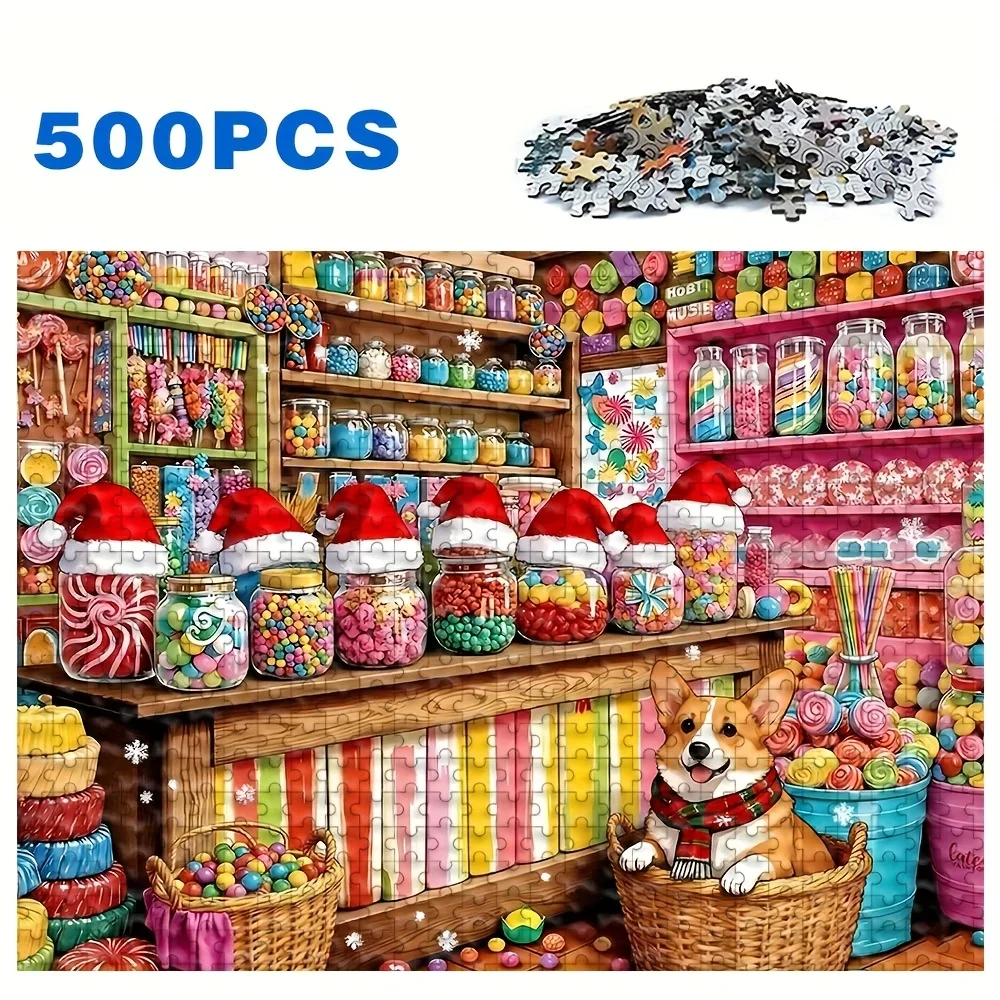 500/1000 قطعة لغز للكبار، جودة عالية، لعبة عائلية ممتعة ومريحة، مثالية لأعياد الميلاد وعيد الميلاد والهالوين والهدايا، الأفضل
