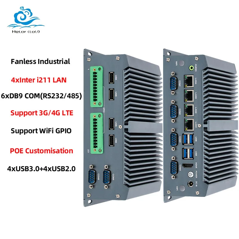 Inter Core I7-8565U Industrieller Mini-PC, unterstützt POE-Anpassung, WiFi, Linux, Pfsense GPIO-Computer mit 4xUSB3.0 4xUSB2.0 1xHDMI