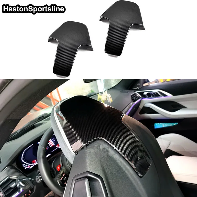 2Pcs Dry Carbon Car Seat Decorate Back Seat Shell Trim for BMW X3M X4M M3 M4 M8 F91 F97 F98 G01 G80 2020-2022