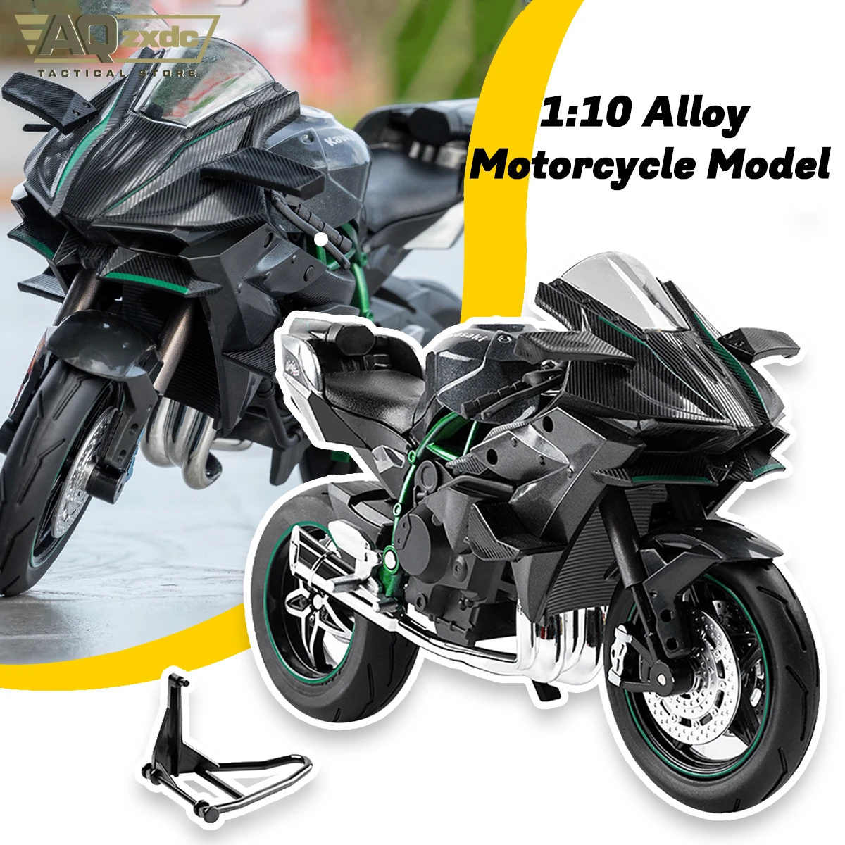 AQzxdc Children's simulation motorcycle 1:10 alloy model toy car model motorcycle collection ornaments boy birthday gift