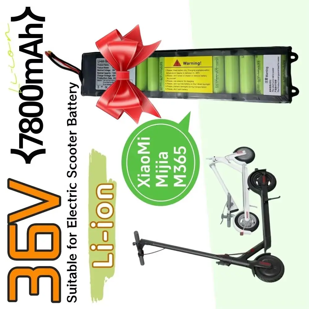 

36V 7800mAh Li-ion Battery Pack with Built-in BMS for Xiaomi M365 Electric Scooter - Extended Range without Communication
