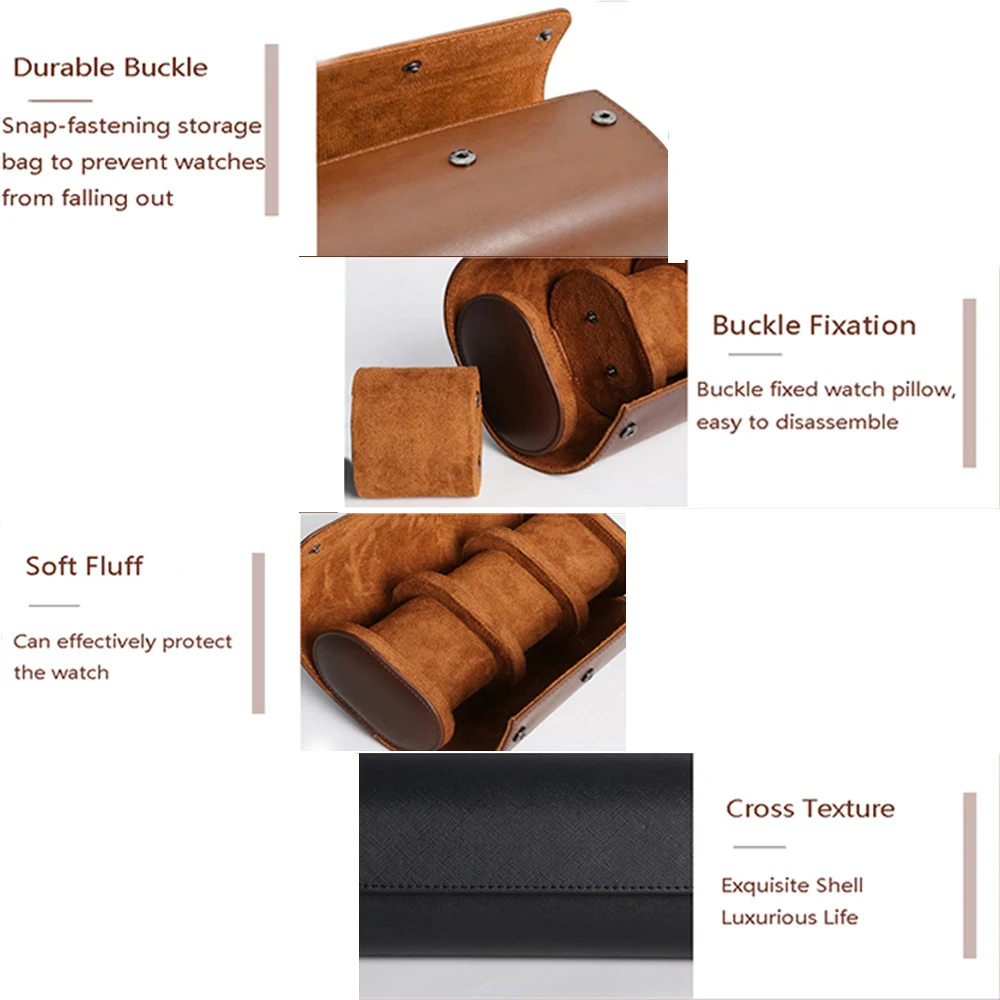 Simplify Watch Roll Travel Case - Watch Storage Box Organizer for Men And Women with Innovative Removable Pillows for Security
