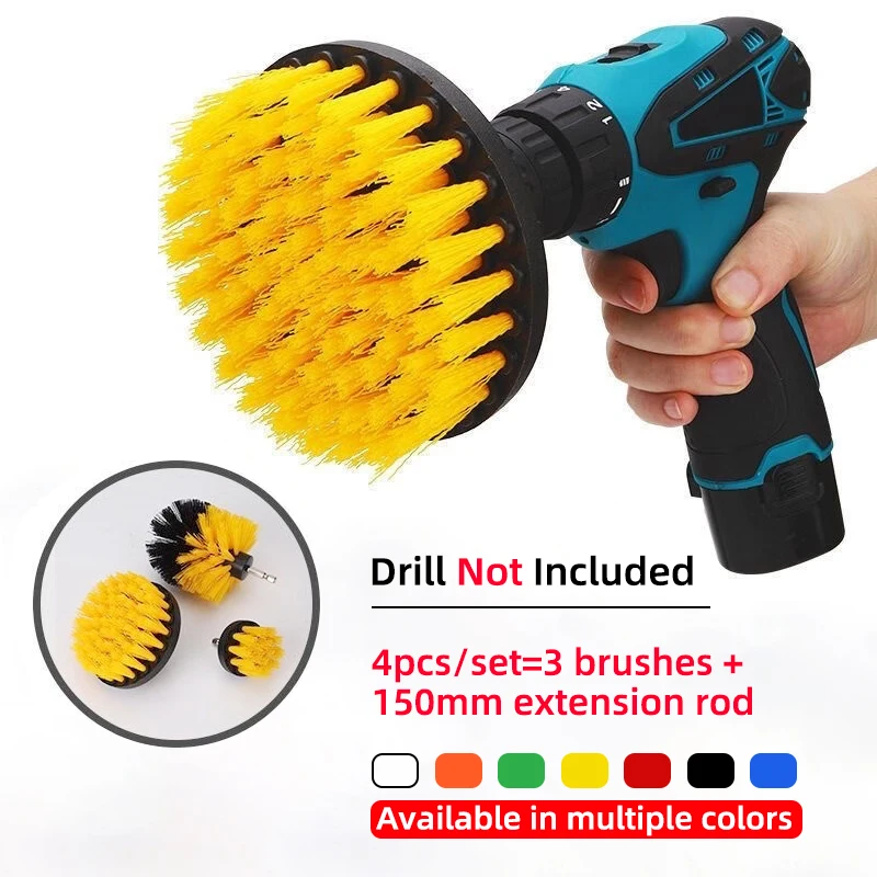 

Tbelix 4PCS Drill Brush Attachment Set Power Scrubber Brush With Drill Scrub Brush For Cleaning Showers Tubs Bathroom Tile