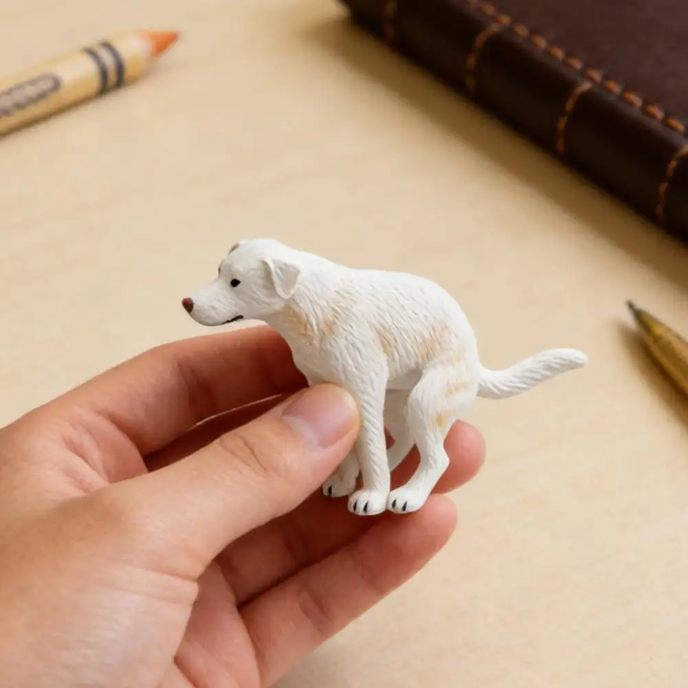 New Realistic Dog Model Ornament Creativity White Exquisite Stripes Crouching Hunting Dog Decorative Toy Home Desktop Ornament