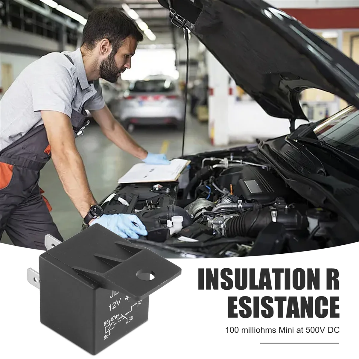 Relé de 5 pines para coche y vehículo, 12V CC, 40a