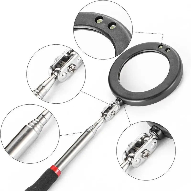 Telescoping Inspection Mirror LED Light For Vehicle,Mouth Small Parts For Checking Observation