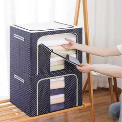 1PC Storage Boxes Wholesale Artwork Folding Steel Shelf Boxes Treasure Chests Quilt Bags Clothes Moisture Proof Organizers