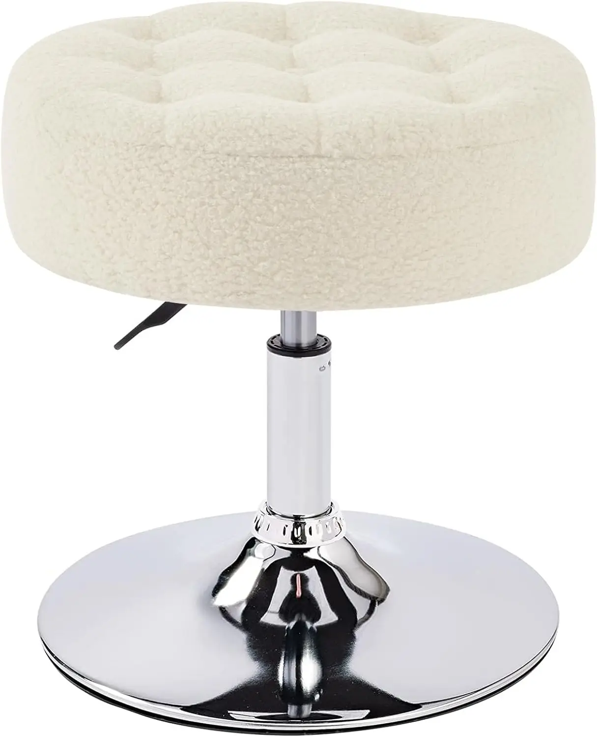 

Mid- Vanity Chair Tufted Adjustable Swivel Makeup Ottoman Stool Modern Big Size Round Vanity Stool Makeup Chair For Bedroom