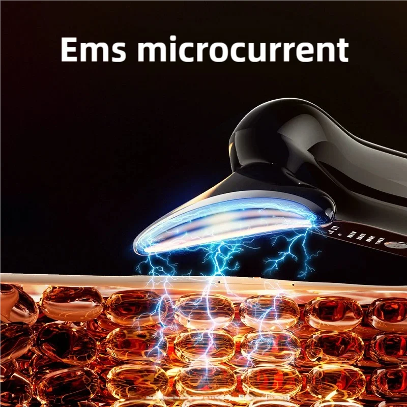 EMS Microcurrent เครื่องนวดคอและใบหน้าด้วยความร้อน/4 โหมดนวดเครื่องมือความงามสําหรับคอและใบหน้าใช้คู่บ้านและการเดินทาง