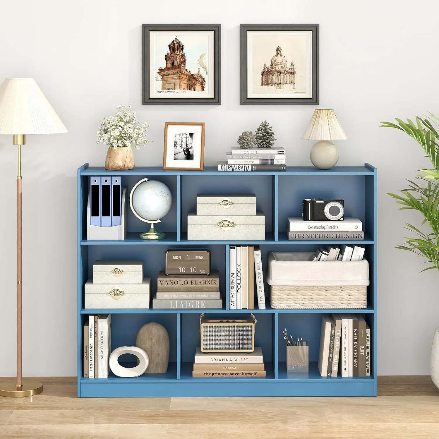 Cube Storage Organizer 4-Tier Horizontal Bookcase Shelf Unit For Home Office Bedroom Living Room, Customized