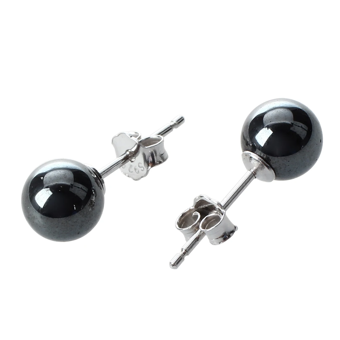 Hematite + 925 Sterling Silver Earrings Ear Studs 0.23