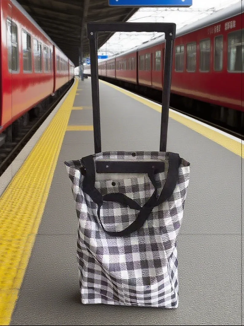 

Ox Cloth Hand-Pulled op Cart Vegetable Bung Portable op Car Plastic Body Stainl Steel Rod EVA Wheel