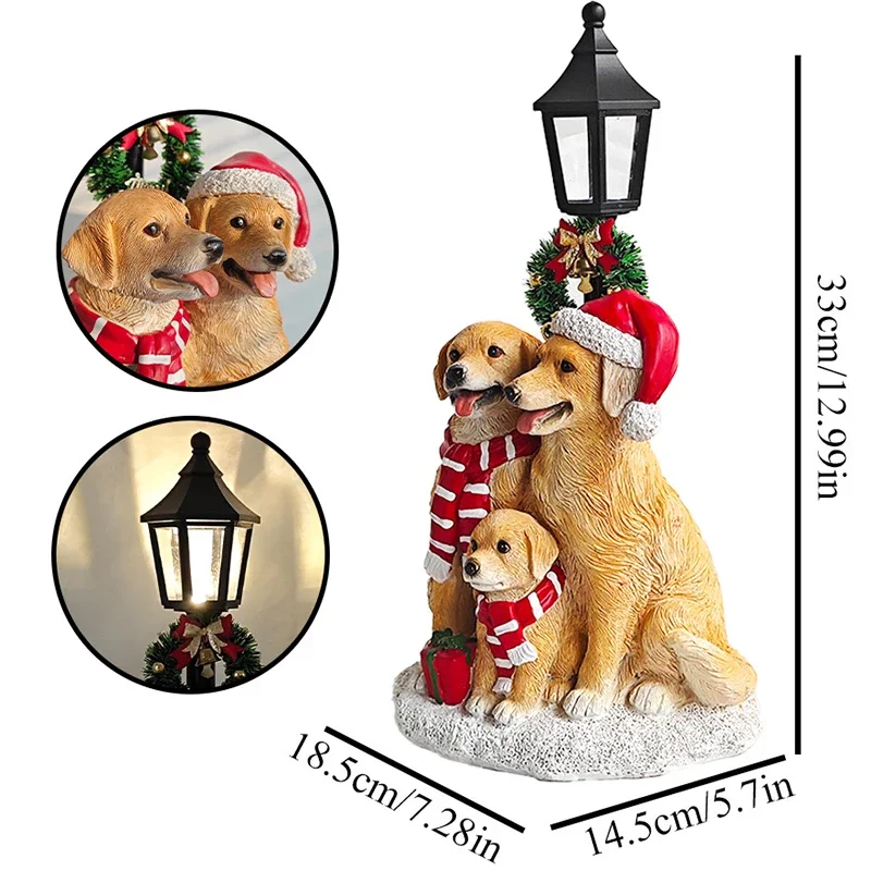 Christmas Statues For Decoration Resin Sculptures Christmas Ornaments Living Room Table Desk Decorative Dog Home Decor Dropship