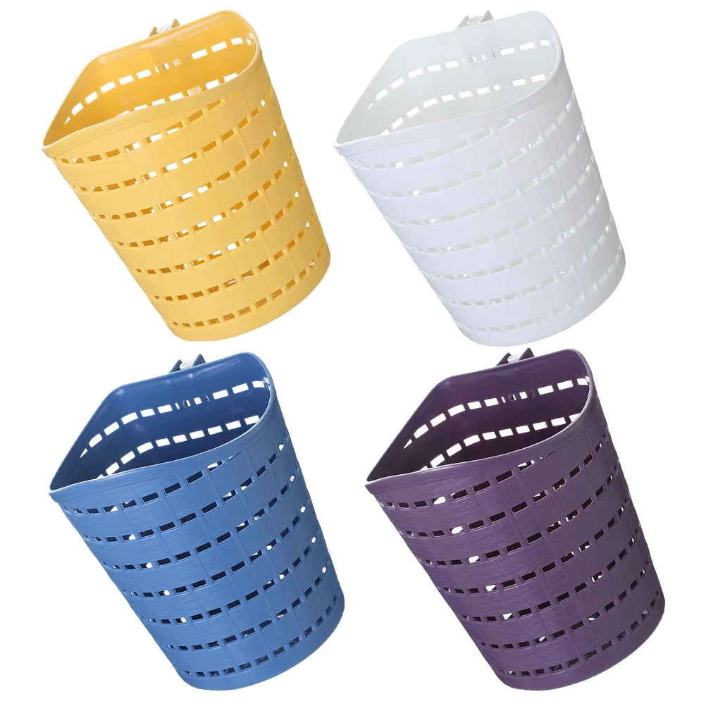 

4 Pcs Hanging Storage Baskets Rotatable PP Material Kitchen Bathroom Shelves Organizer Hooks Blue Yellow White Purple