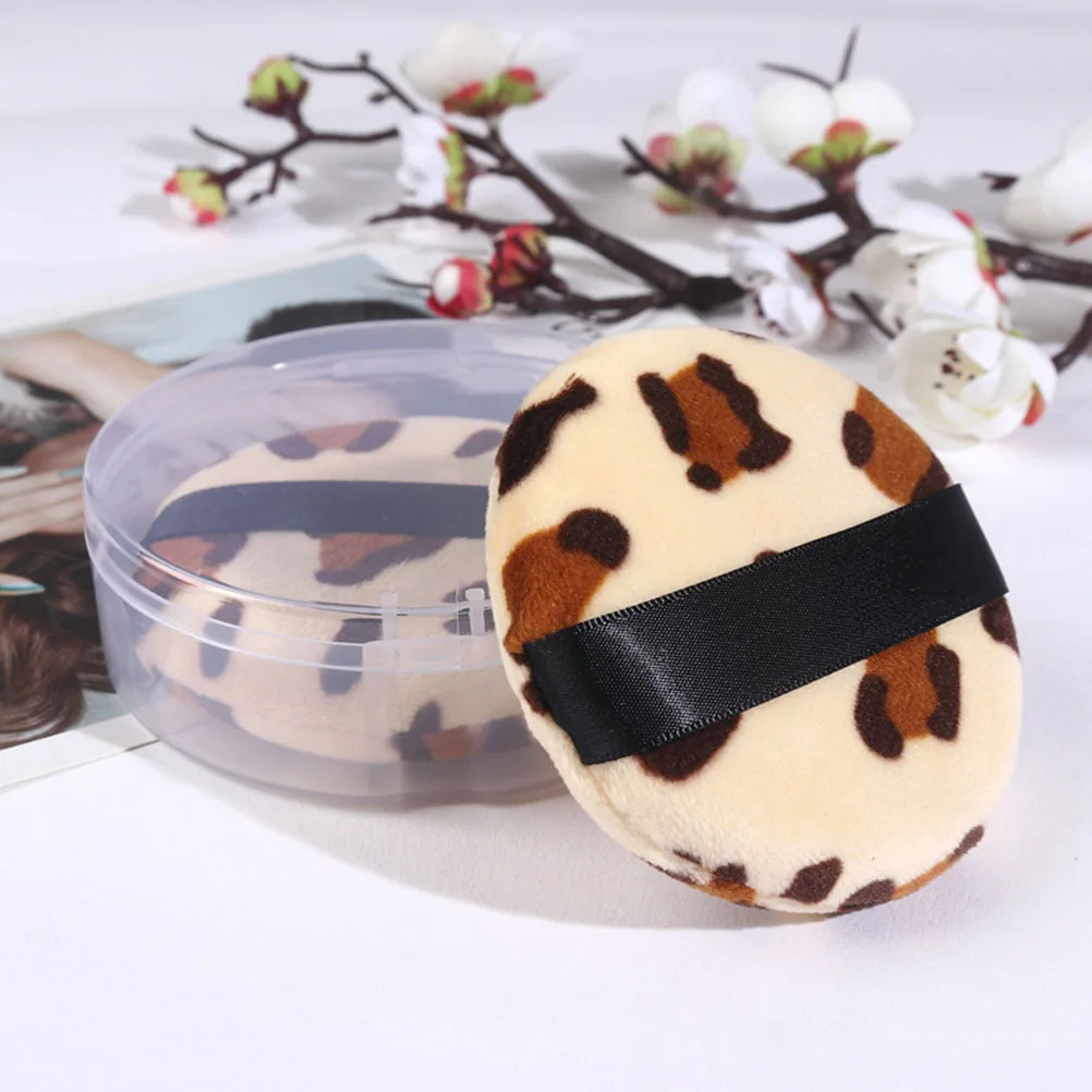 

6Pcs Leopard Pattern Soft Touch Reusable Makeup Sponge for Liquid Foundation Pressed Powder Eye Shadow Honey