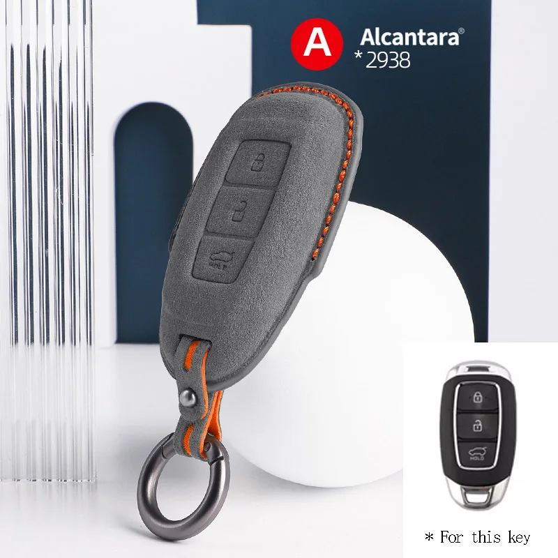 

Alcantara High-quality Car Key Case Cover Holder Key Shell Buckle For Hyundai Sonata Lafesta Elantra Santafe Mistra Ix25 Ix35