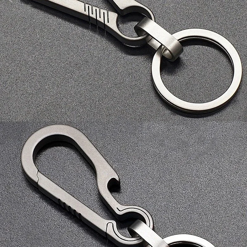 1pc Titanium Legering Sleutelhanger OutdoorS Rotsklimmen Gereedschap Hanger Hangende Taille Ring Eenvoudige Heren Geschenken Praktische Accessoires