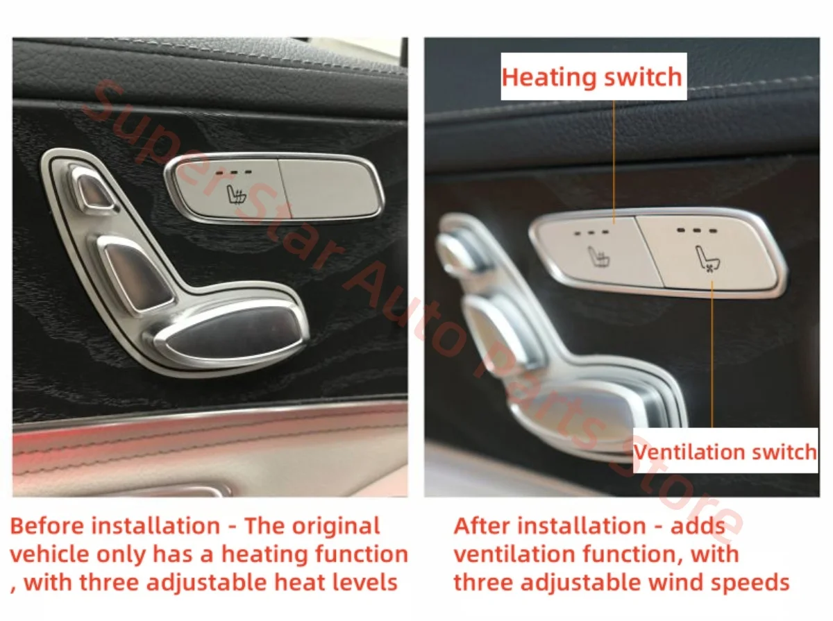 Car Accessories For Mercedes Benz C-Class W205 GLC X253 Seat Heating Seat Ventilation Automobile Refit Accessories Auto Parts