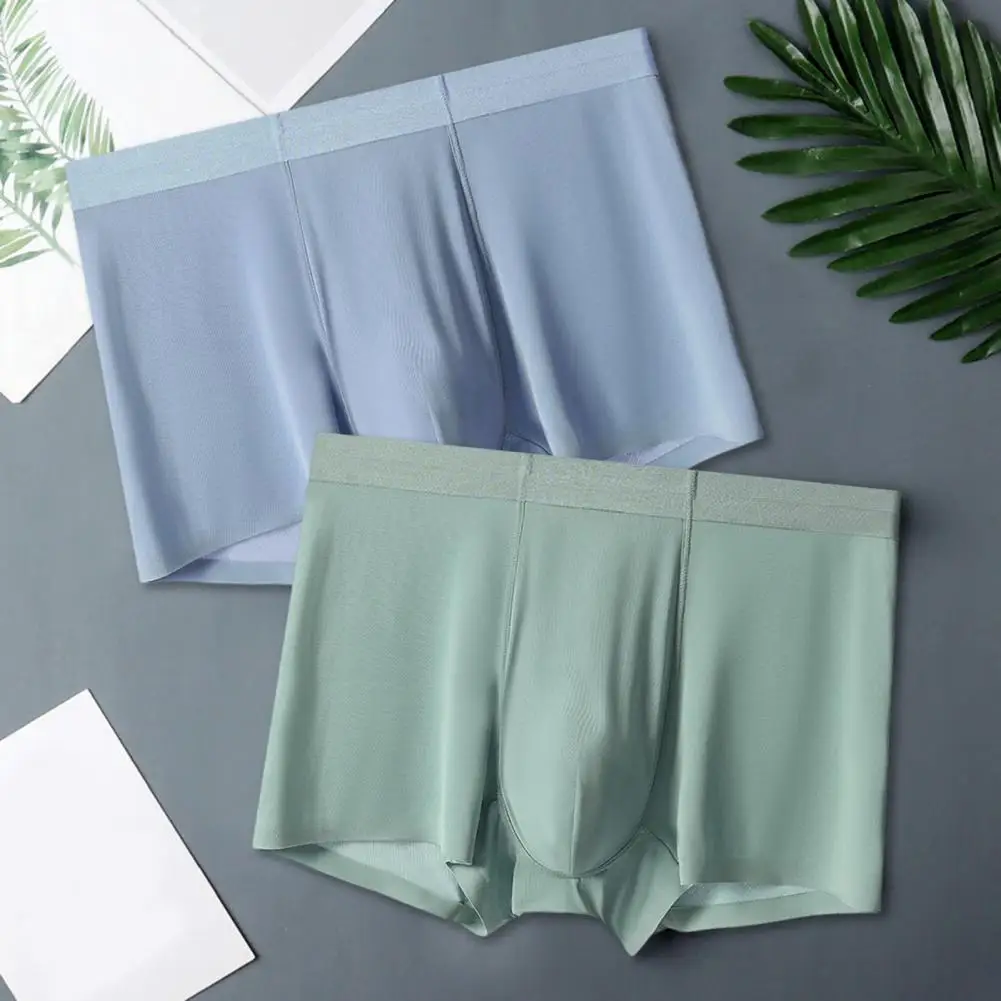 

Men Boxer Underwear Men's Elastic Mid-waist Boxer U-convex Breathable Underwear for Comfort Fit Solid Color Shorts for Everyday