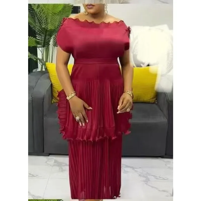 

Women's Summer Long Dress Pleated Plus Size Elegant Chic New Arrival Minimalist Comfortable Casual Fashionable Trendy Versatile