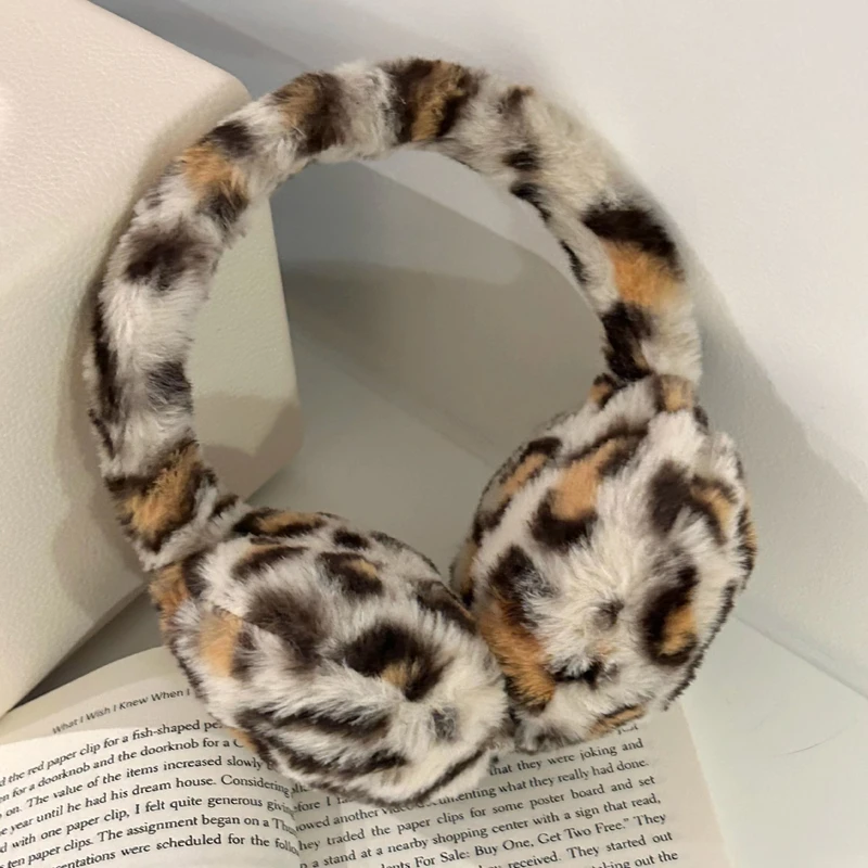 أزياء لطيف الشتاء ليوبارد الأذن يغطي الفتيات في الهواء الطلق الشارع ركوب الدراجات الحلو الأذن يفشل رقيق واقيات الأذن الدافئة #5