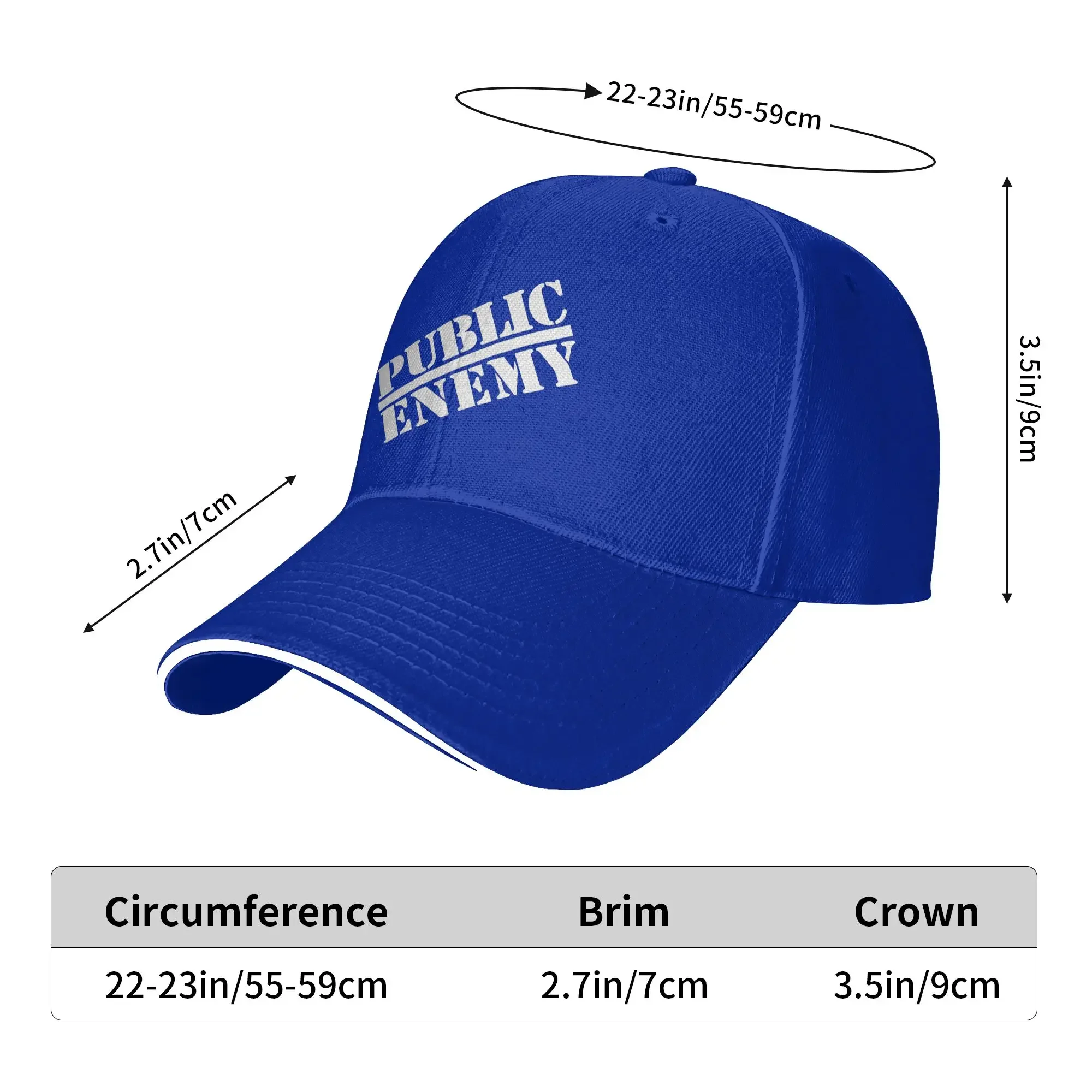 New US Rap Team Public Enemy  Casual Baseball Cap Summer  Trucker Hat Sun-Proof Running Hippie Snapback Cap y2k Cool Baseball Ca